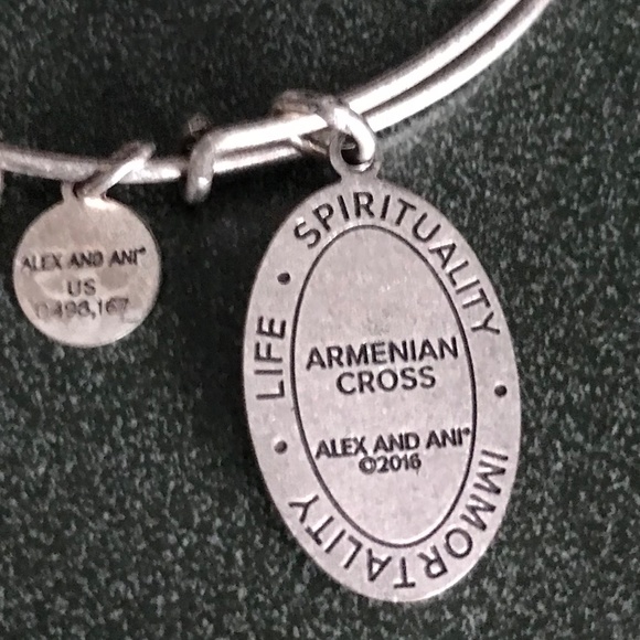 Alex and Ani Expandable Wire Bracelet Armenian Cross Charm - Picture 10 of 10